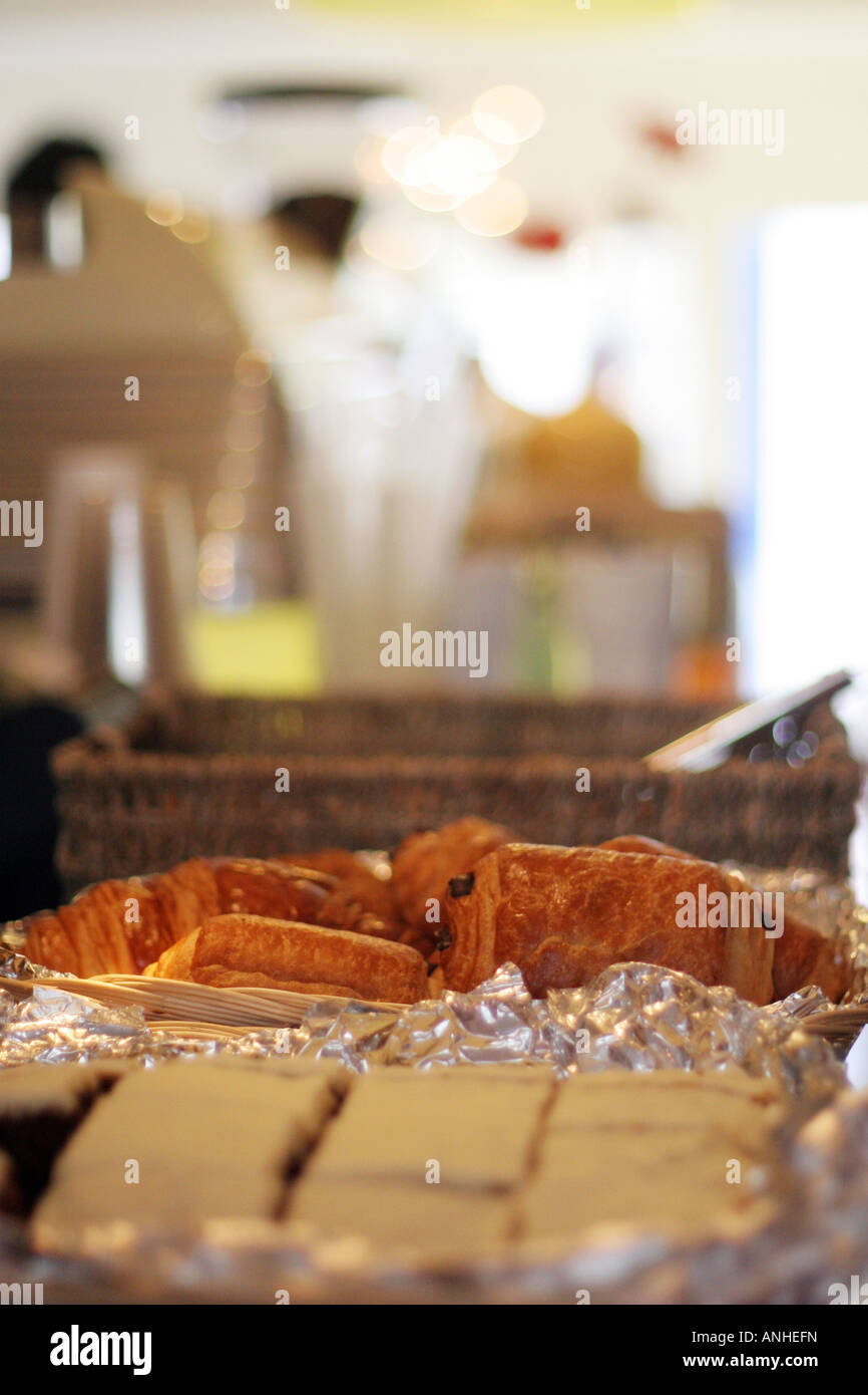 Pastries in The Breakfast Club cafe in Camden Passage Islington London UK Stock Photo