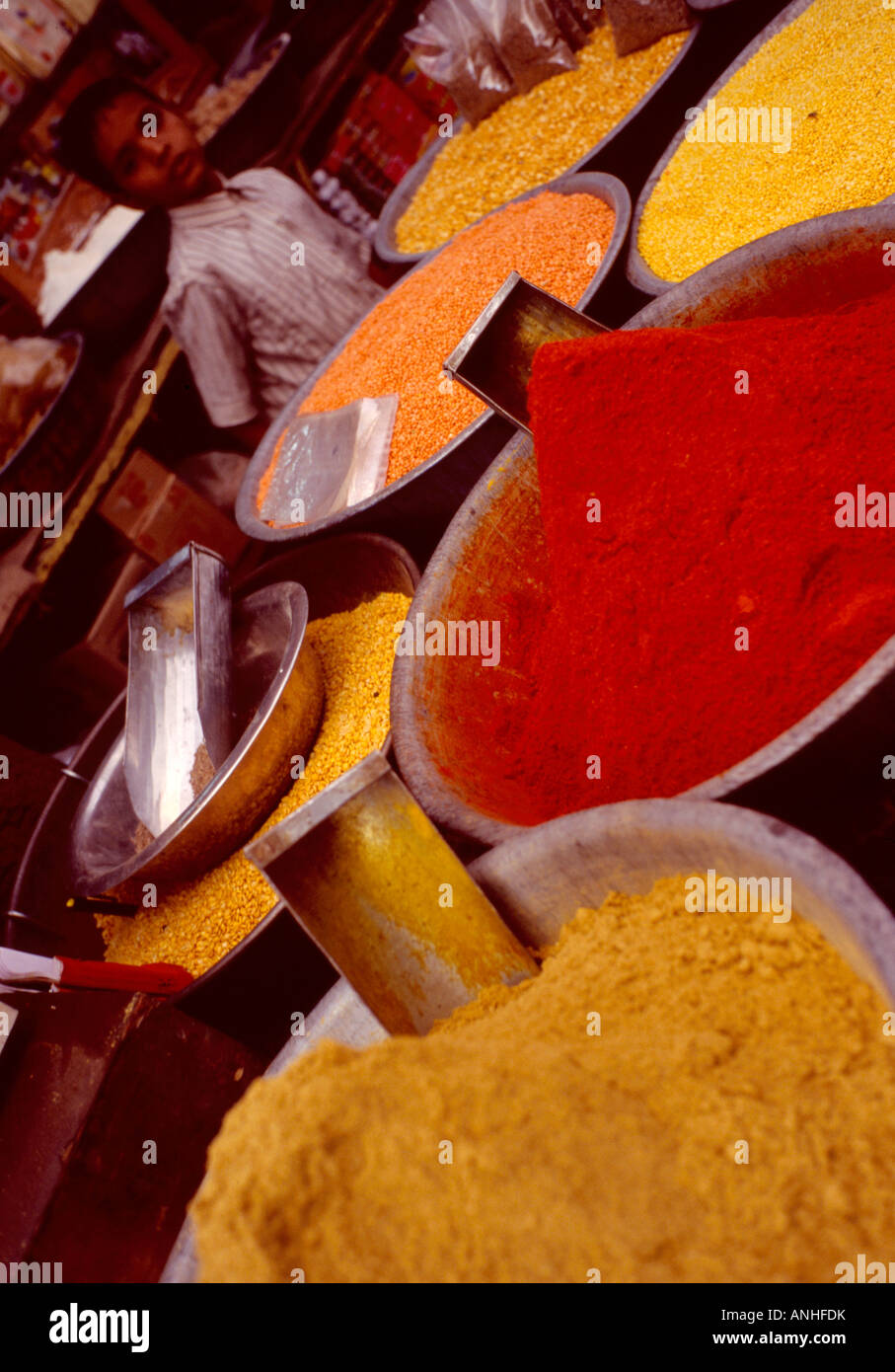 spices in market, Delhi, India Stock Photo Alamy