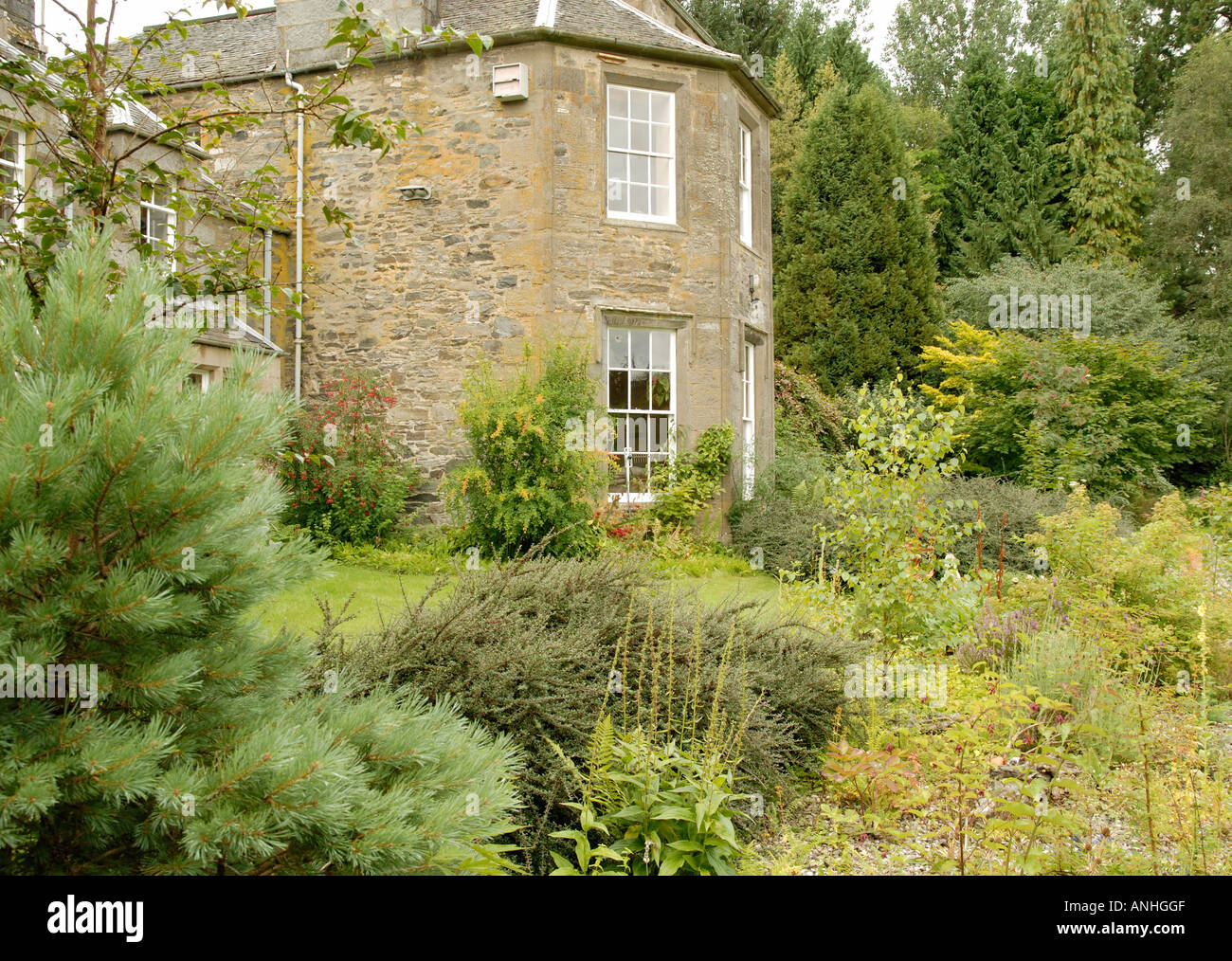 Cluny House Gardens in the Central Highlands of Scotland Stock Photo