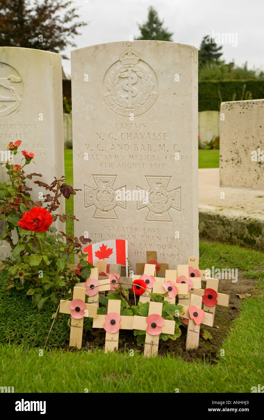 Grave of Captain Noel Godfrey Chavasse winner of two VC's Victoria