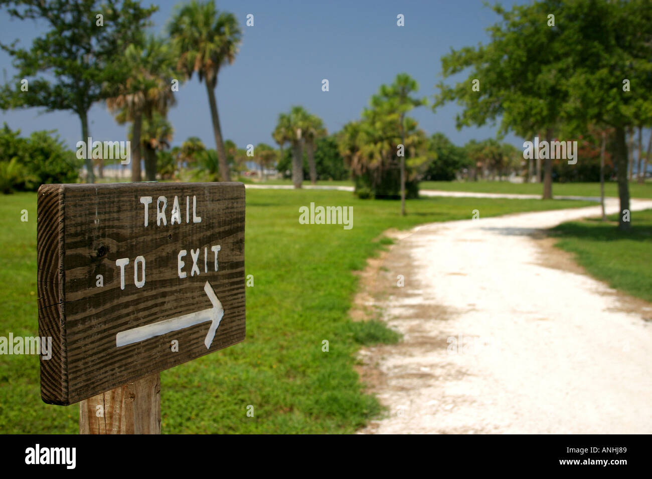 Trail to Beach sign at Sand Key Park Clearwater Florida United States