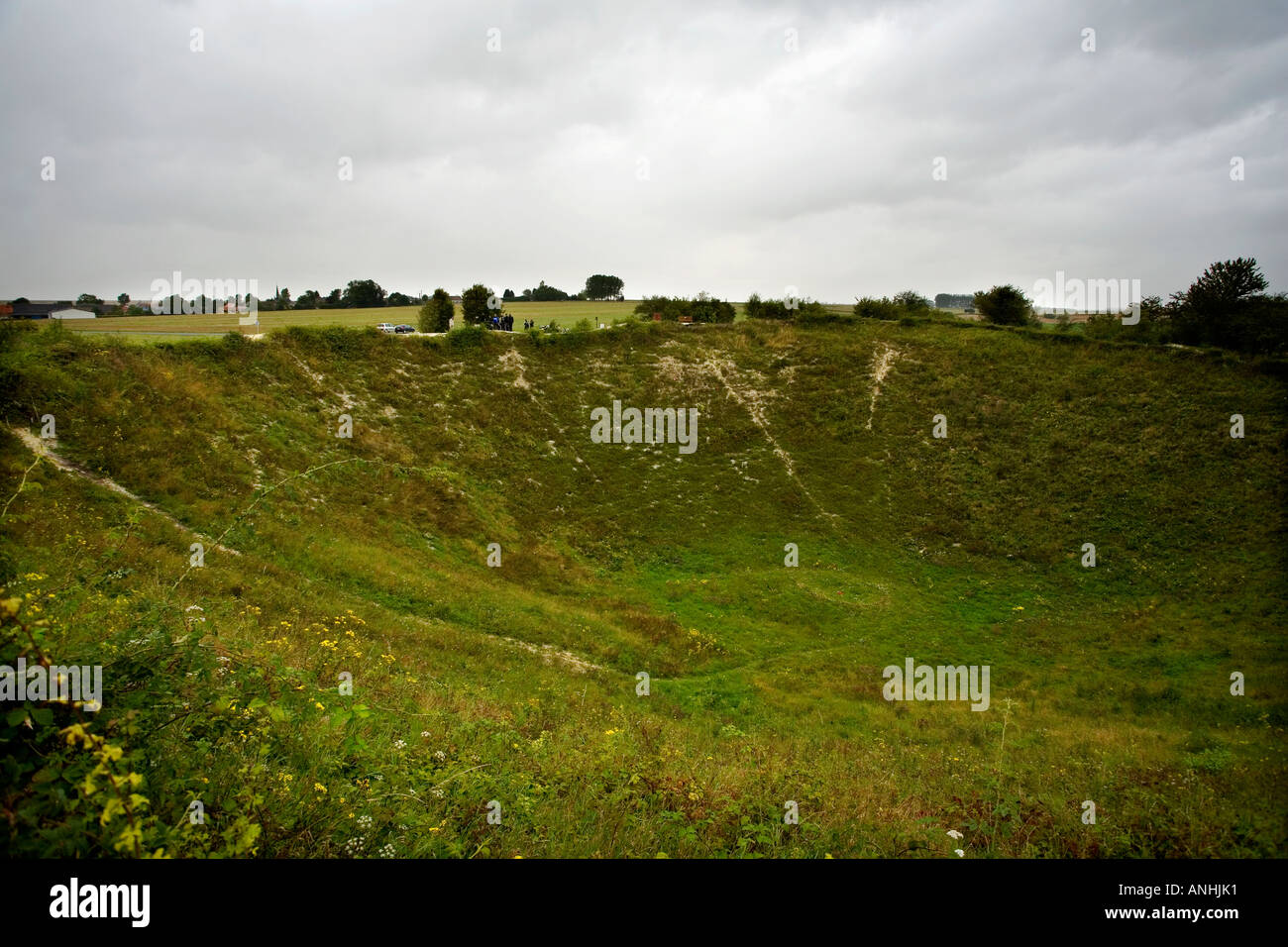 Lochnager Crater at la Boisselle on the at la Boisselle on the Somme in France Stock Photo