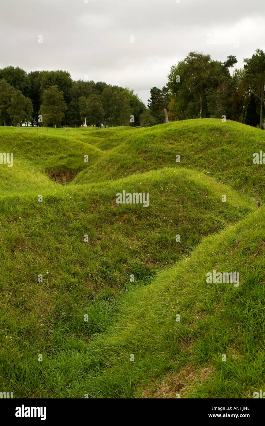 Somme newfoundland memorial park beaumont hamel trenches trench memorial ww1 hires stock