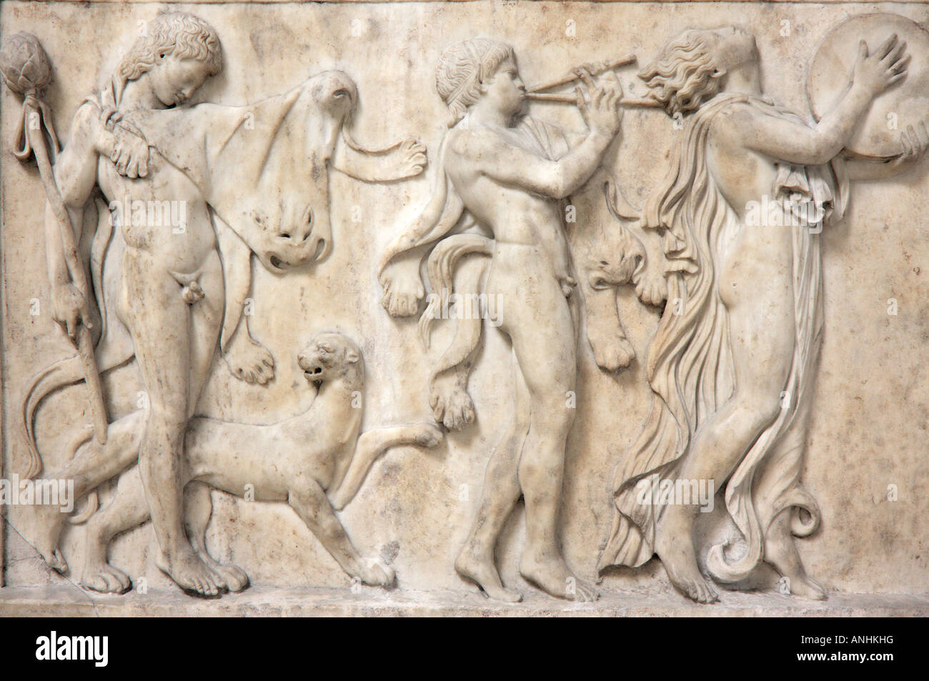 Frieze of classical procession- British Museum Stock Photo