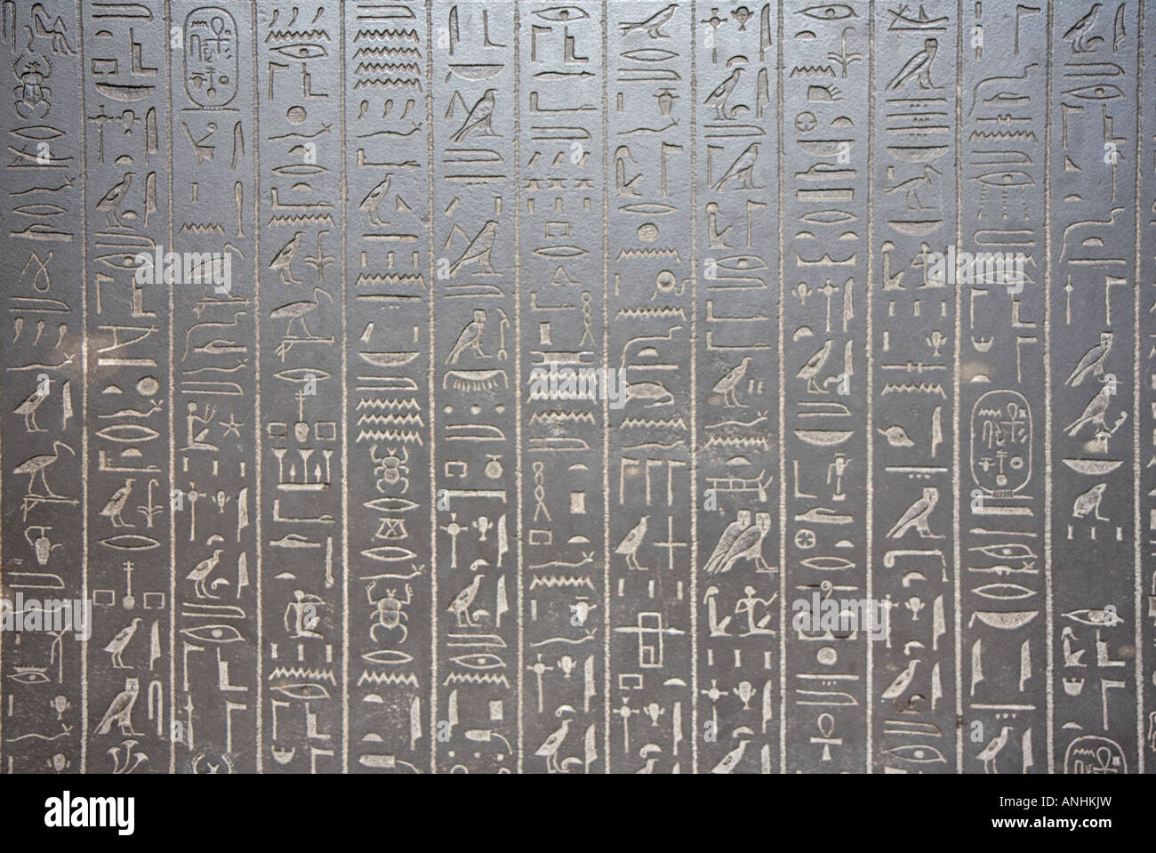 Egyptian hieroglyphics at the British Museum Stock Photo