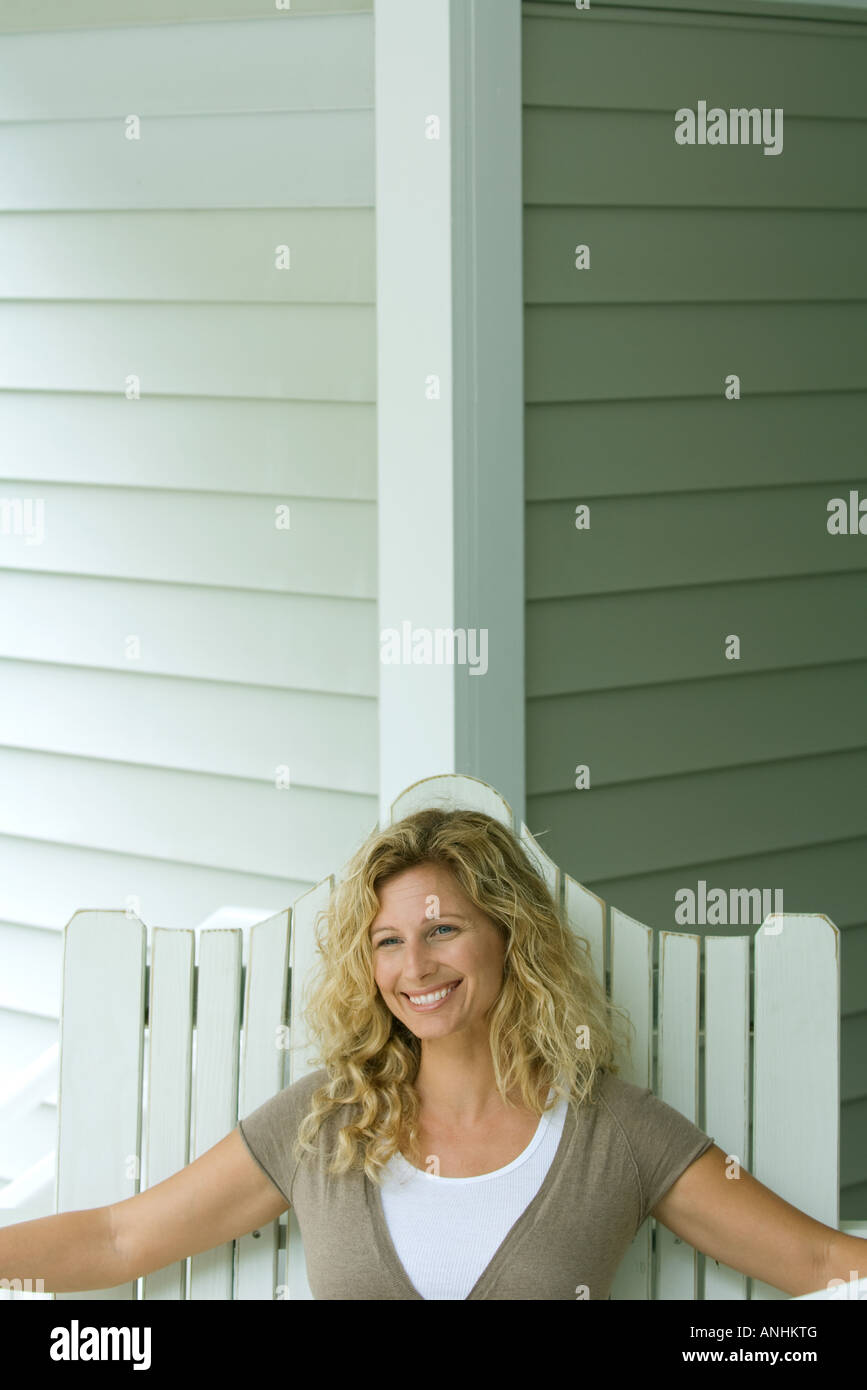 Woman sitting on chair from above hi-res stock photography and images ...
