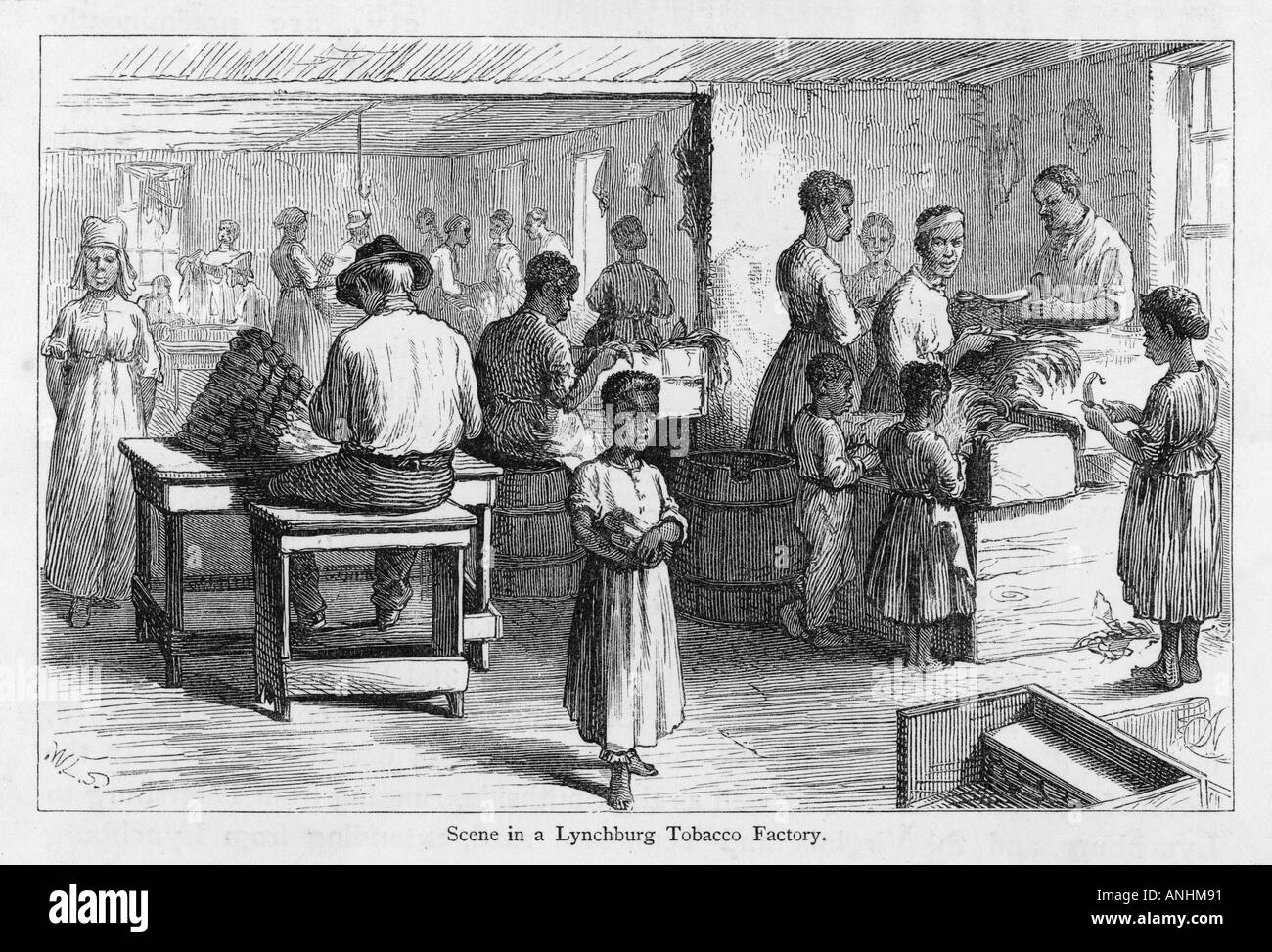 tobacco factory life drawing Tobacco factory, historical Black and White Stock Photos & Images