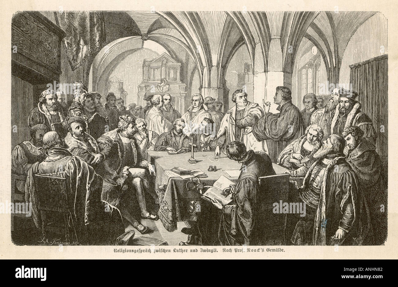 Religious Debate 1529 Stock Photo