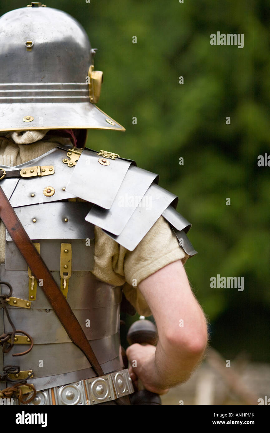Roman Army reenactment, Chedworth Villa, Gloucestershire, UK Stock Photo