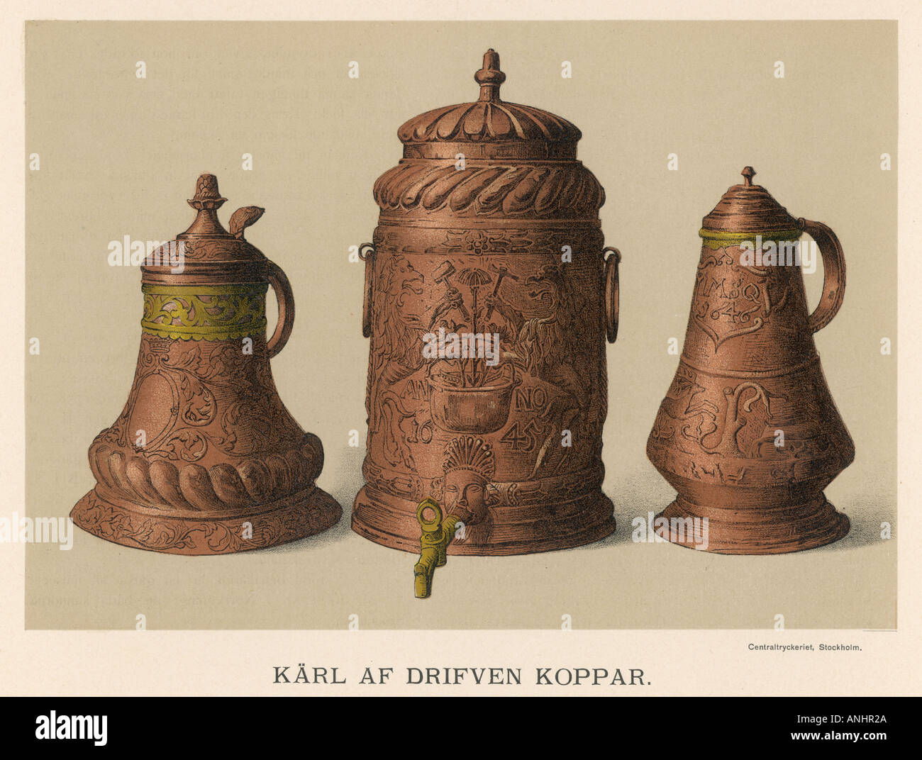 Copper Drink Vessels Stock Photo Alamy