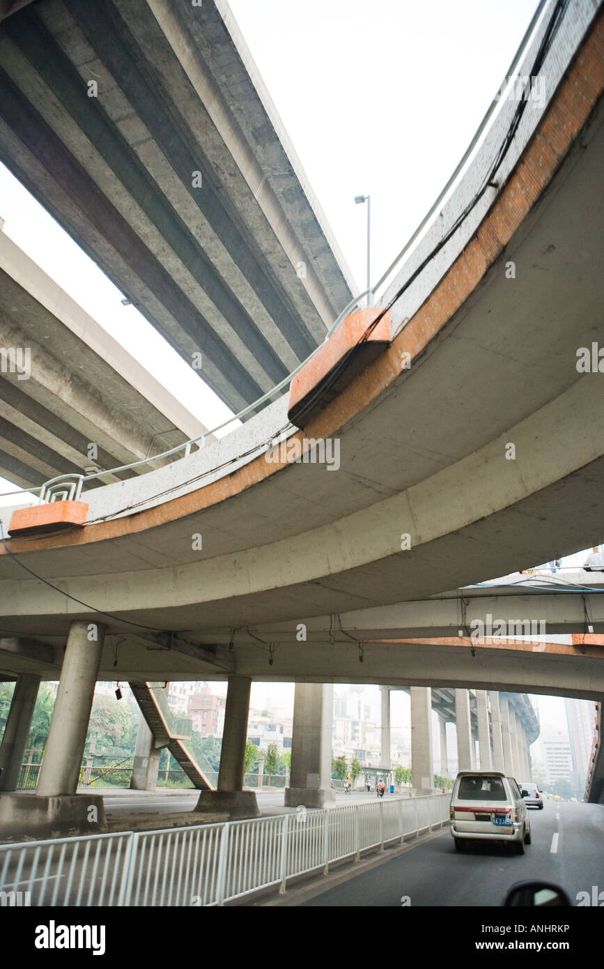 Overpasses, low angle view Stock Photo