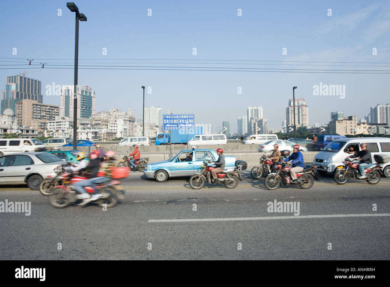 Traffic on city thoroughfare, China Stock Photo