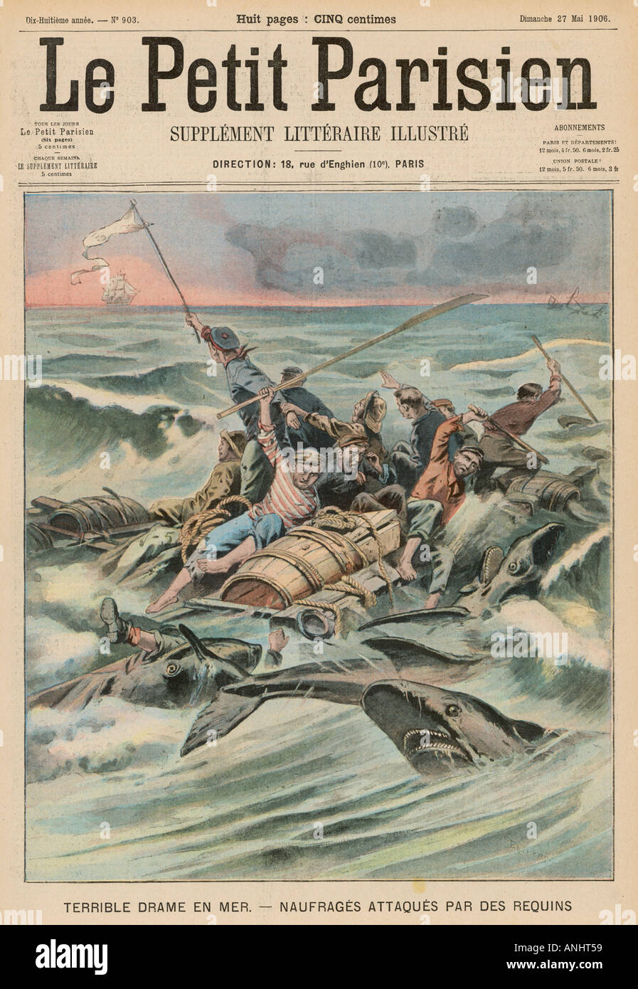 Sharks Eat Survivors Stock Photo - Alamy