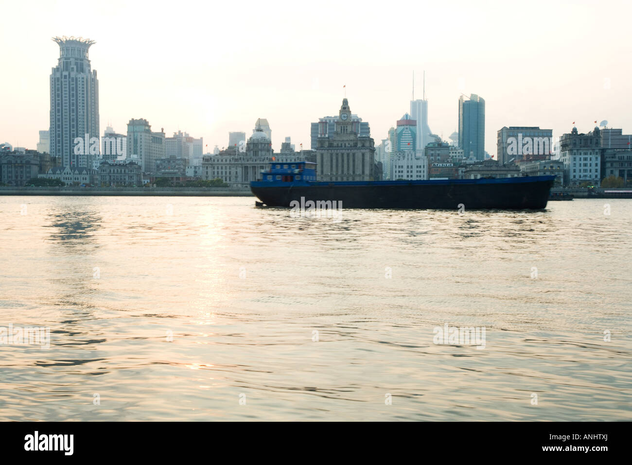 China, barge on river Stock Photo
