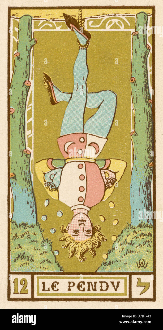 Tarot Card Hanged Man Stock Photo
