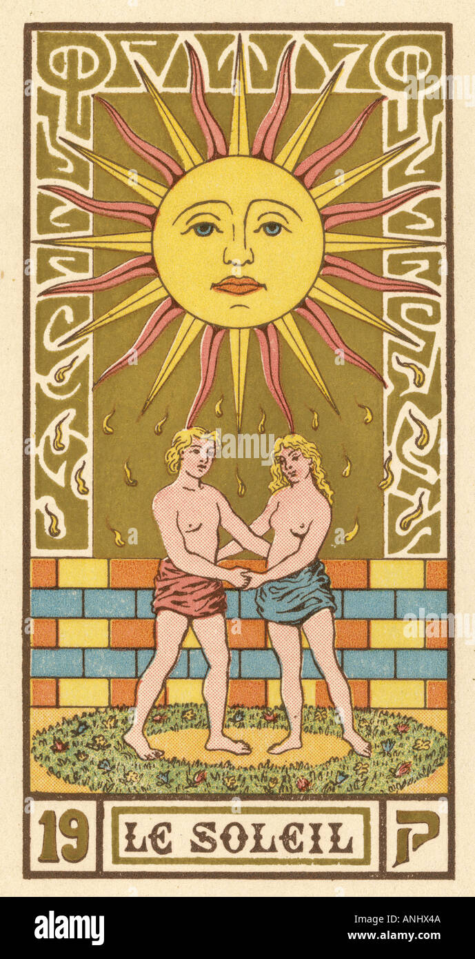 Tarot Card The Sun Stock Photo