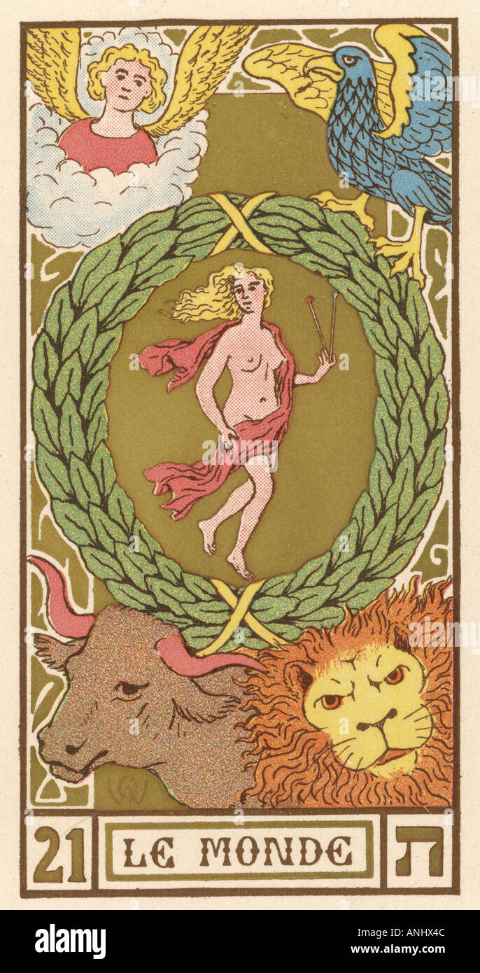 Tarot Card The World Stock Photo
