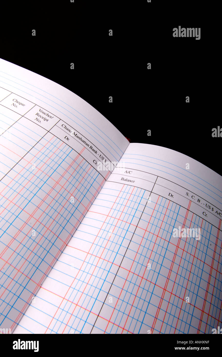 An accountants ledger book Stock Photo