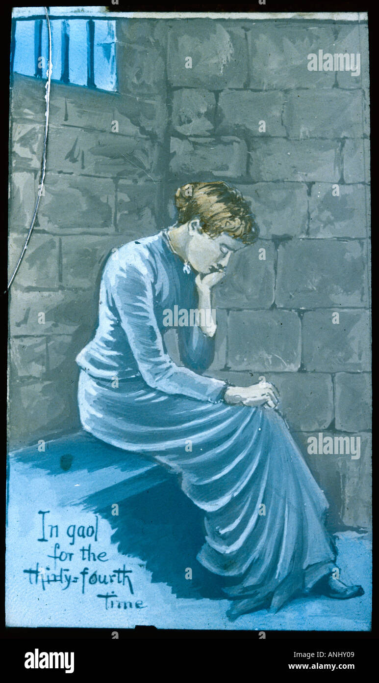 Suffragette In Jail Stock Photo