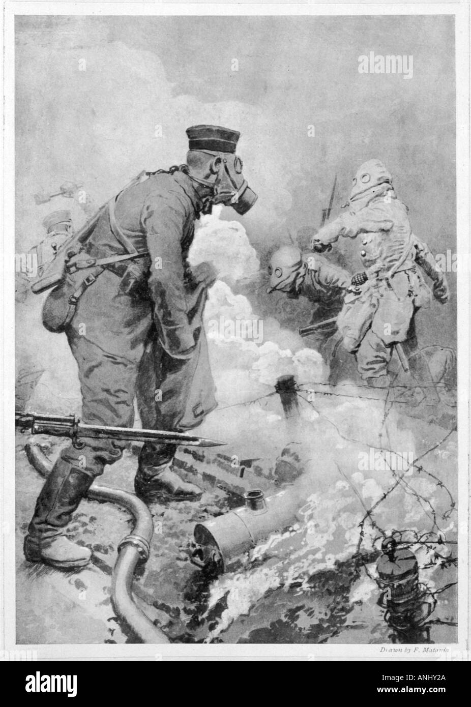 Ww1 Gas Attack Combat Stock Photo Alamy