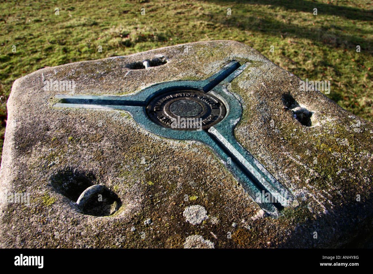 The top of a Triangulation Point pillar. Stock Photo