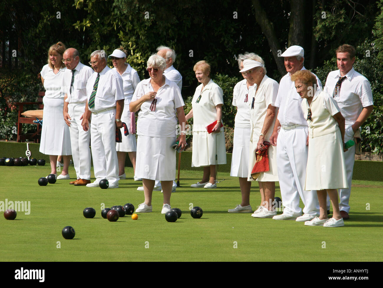 A game of bowls,Essex,UK Stock Photo Alamy