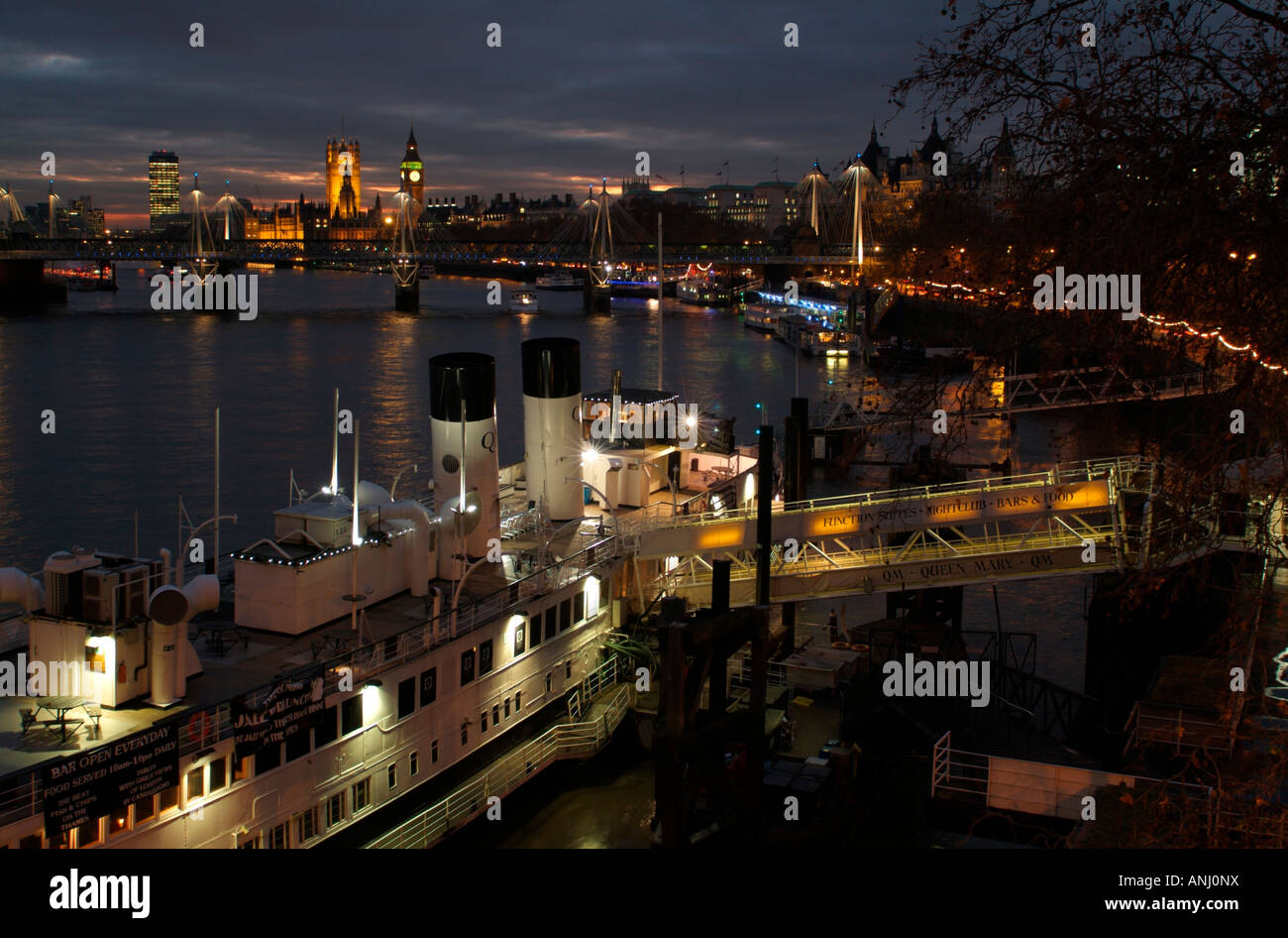 The River Thames and Victoria Embankment from Waterloo Bridge, London Stock Photo
