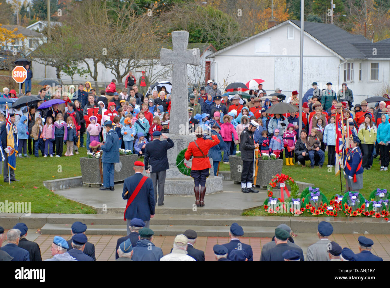 Parksville BC Vancouver Island Remembrance Sunday Service Ceremony