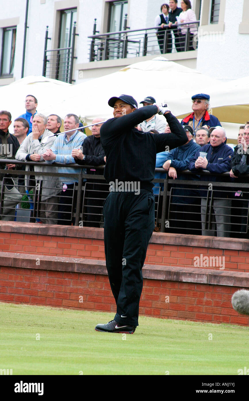 Tiger Woods, 2007 Open Championship, Carnoustie Scotland Stock Photo