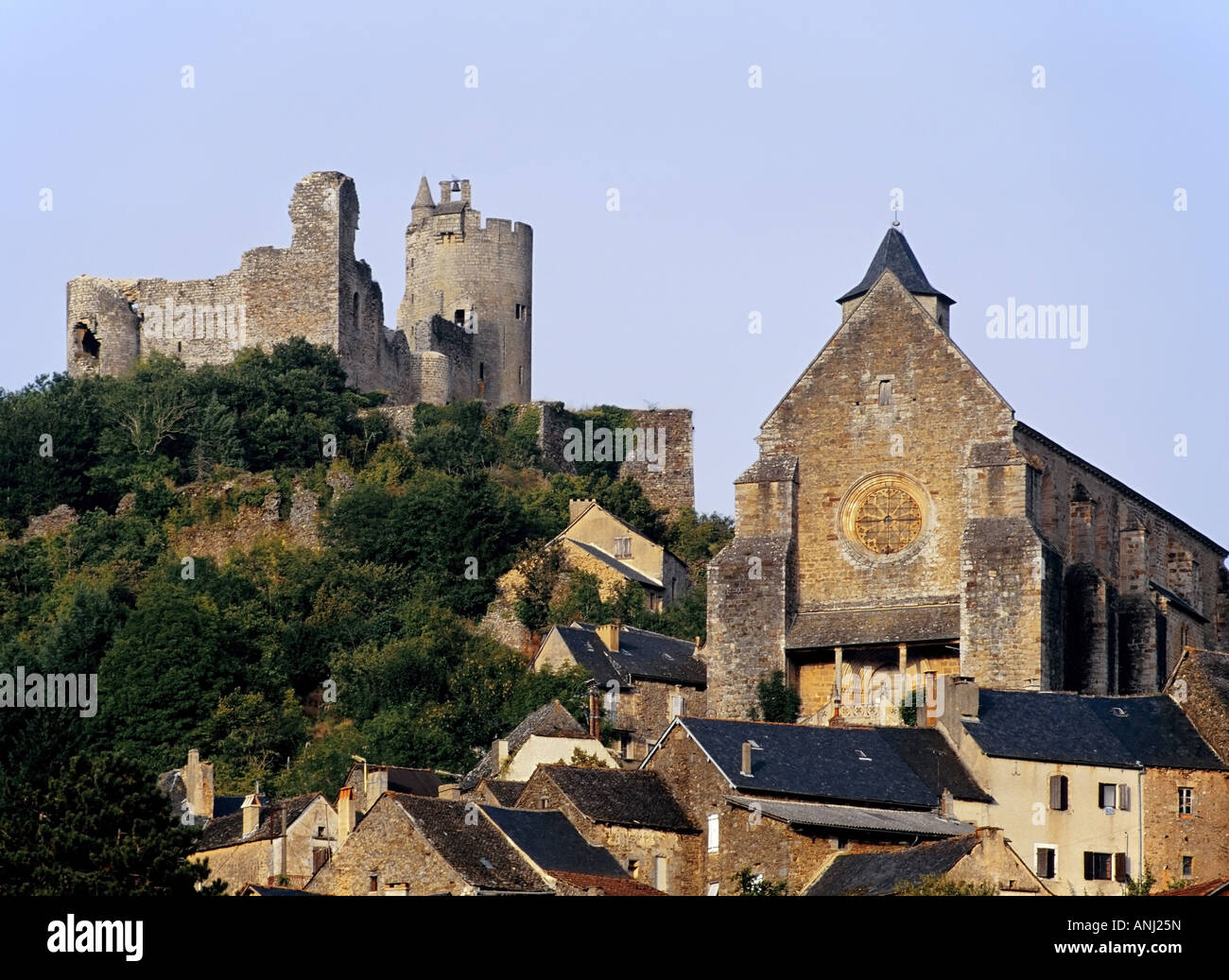 A Medieval castle on a hill Stock Photo - Alamy
