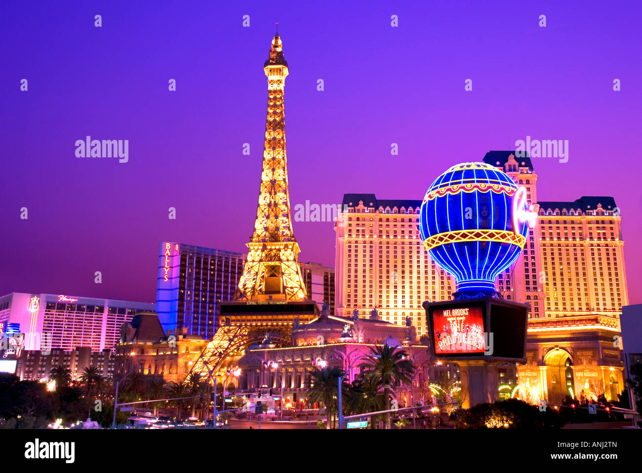 Street scene of Las Vegas at night. Stock Photo