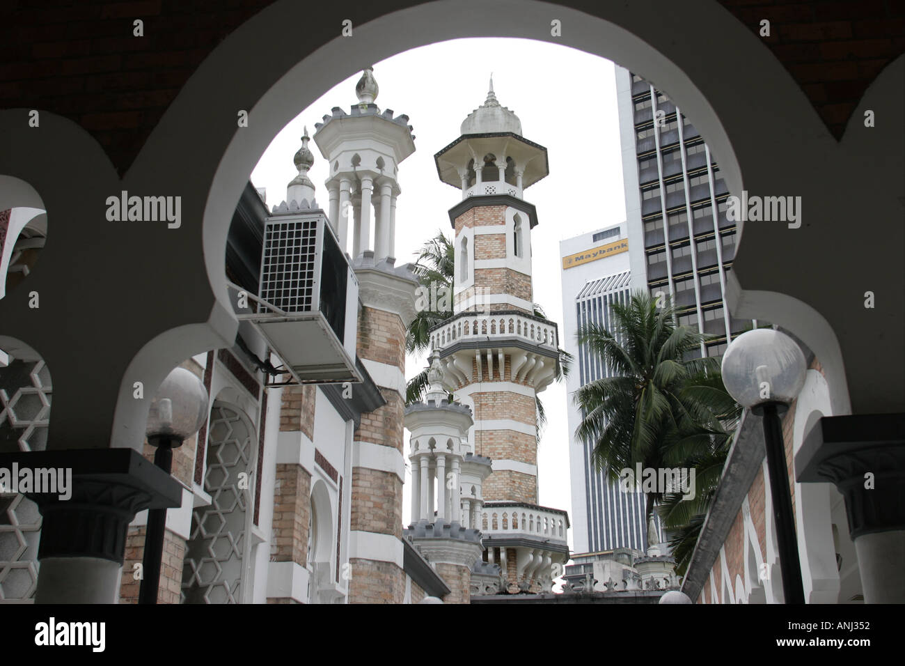 Jamek Mosque Kuala Lumpur Malaysia Stock Photo