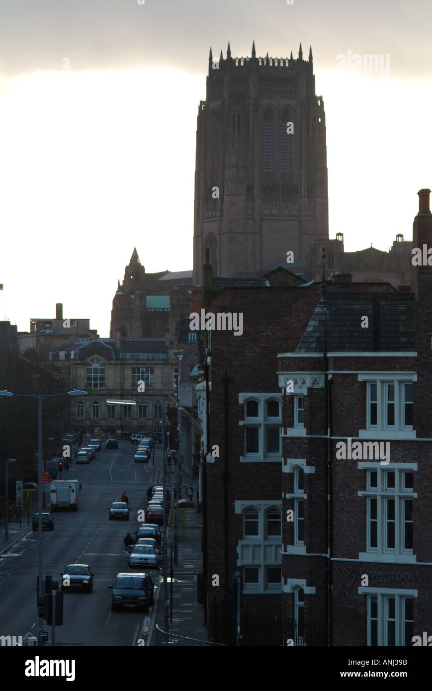 Liverpool anglican cathederal mersey side uk Stock Photo