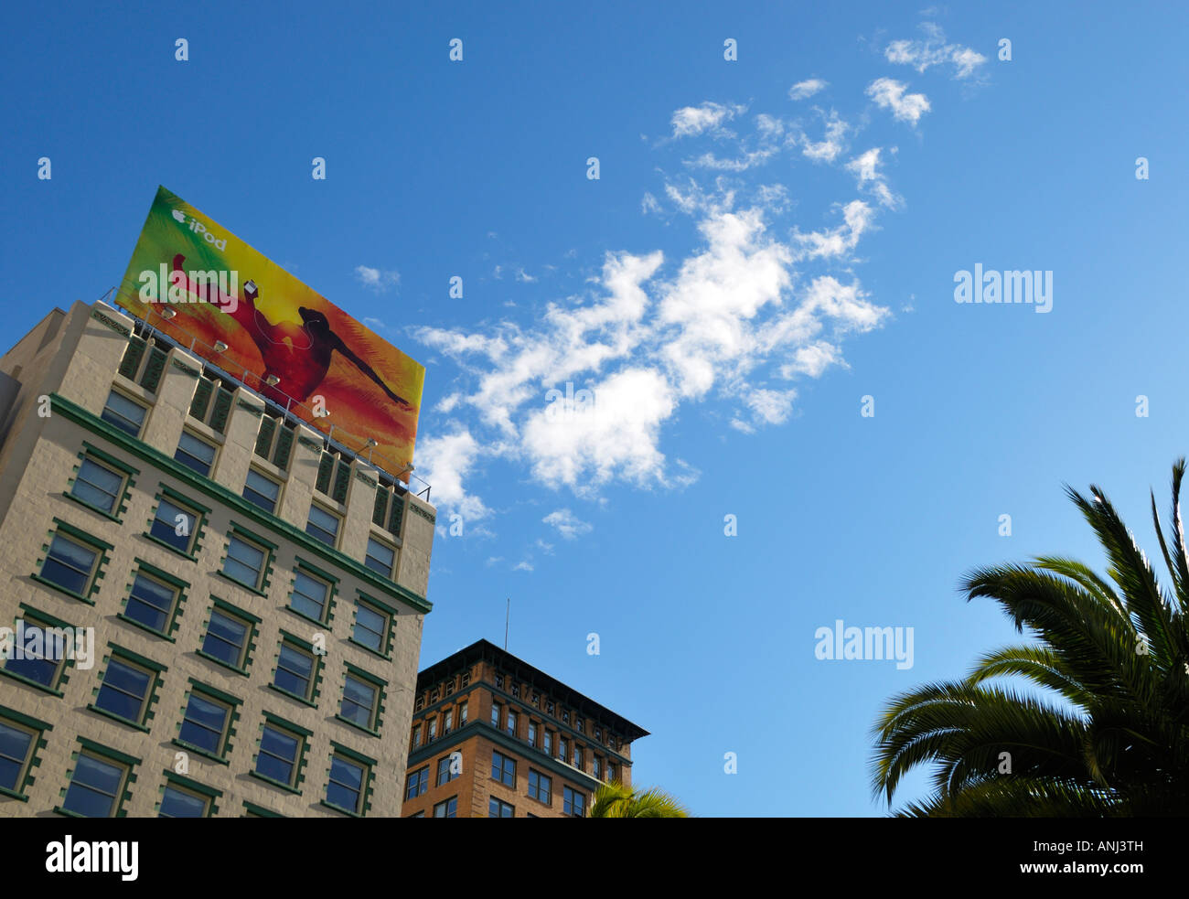 Union Square, iPod and Palm Tree, San Francisco CA Stock Photo