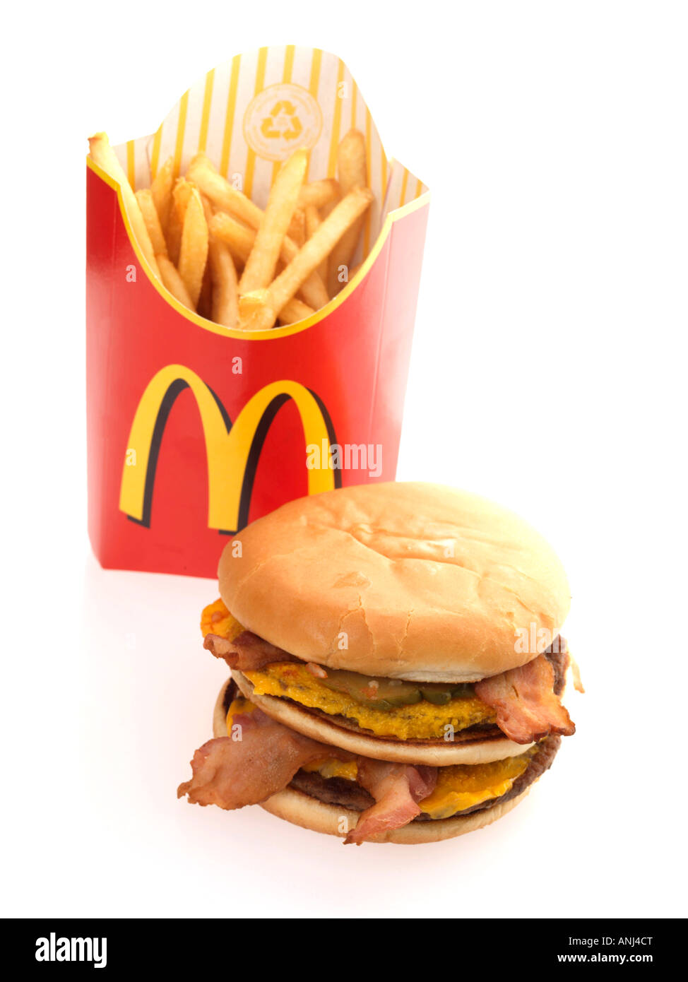 Double Bacon Cheeseburger Stock Photo