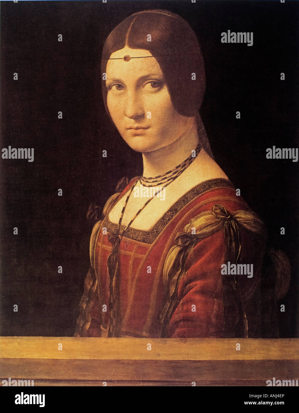 portrait of La Belle Ferroniere attributed to Leonardo da Vinci Stock Photo
