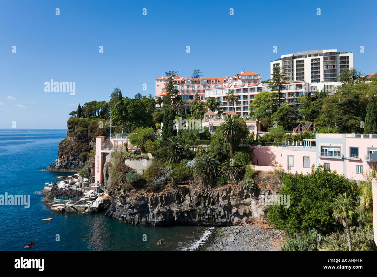 Reids Palace Hotel from Royal Savoy, Funchal, Madeira, Portugal Stock Photo