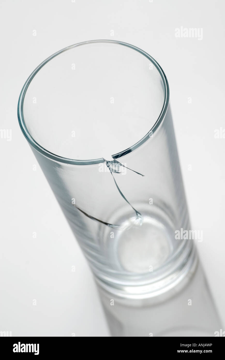 Broken drinking glass Stock Photo