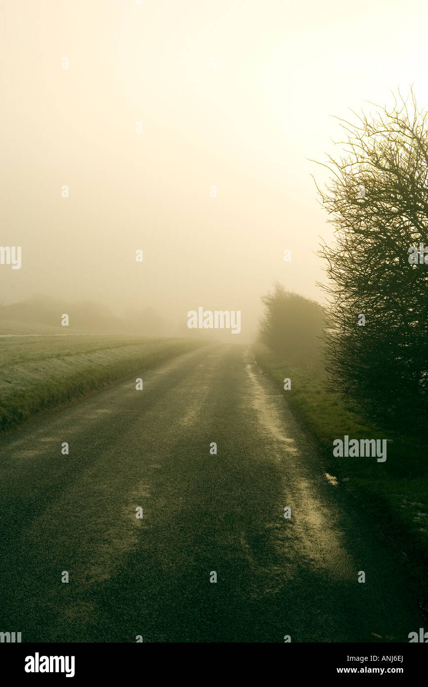Misty road hi-res stock photography and images - Alamy