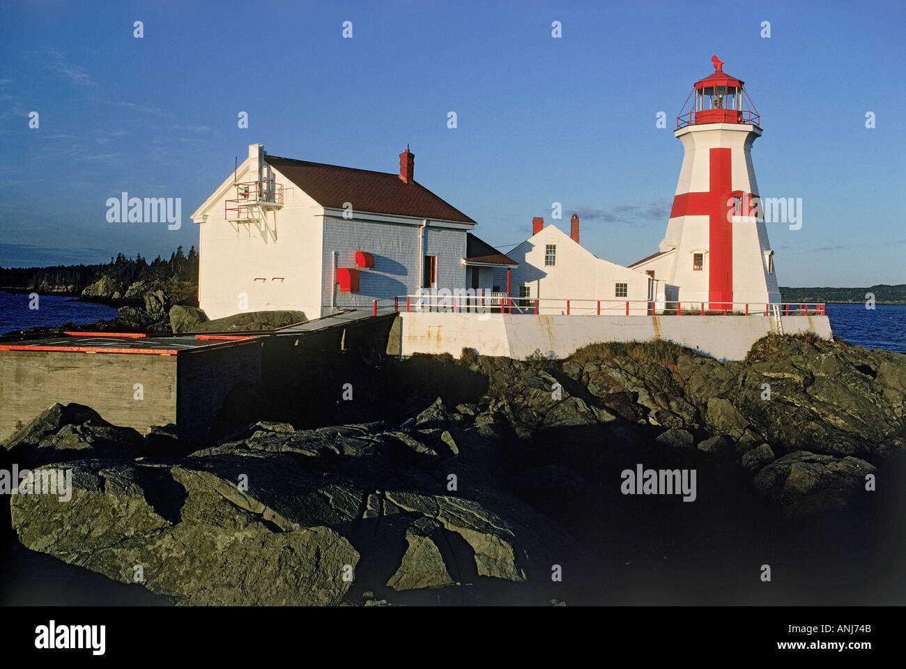 East Quoddy Head Lighthouse on Campobello Island New Brunswick Canada Stock Photo