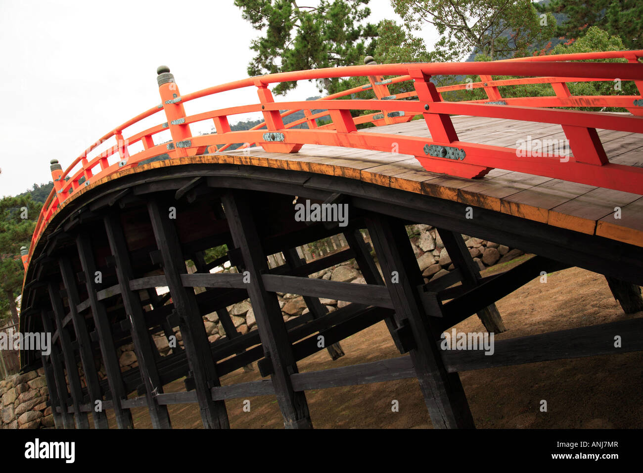 Bridge at Miyajima Shrine, Itsukushima, Japan Stock Photo