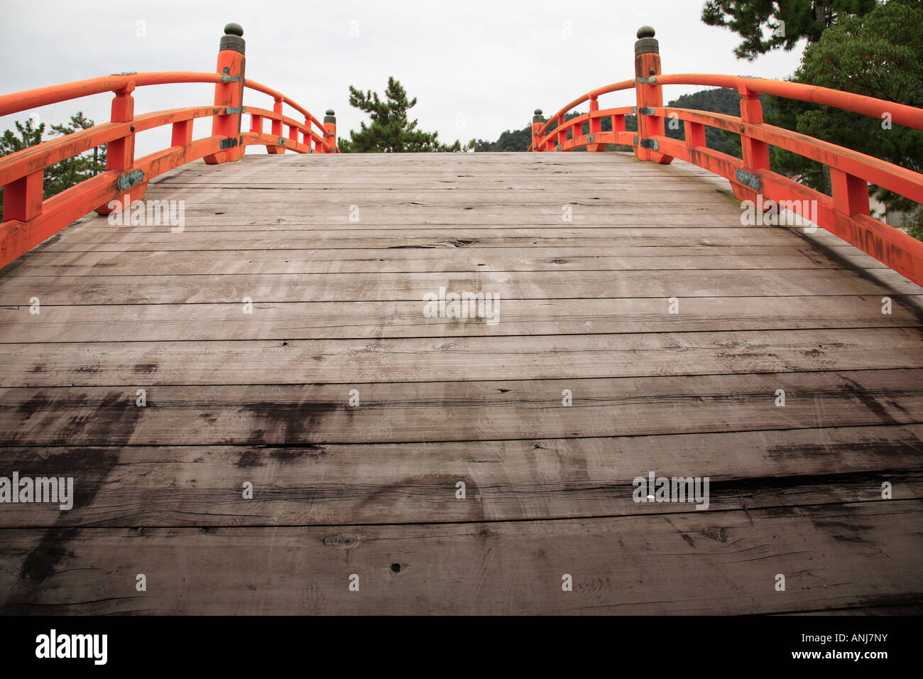Bridge at Miyajima Shrine, Itsukushima, Japan Stock Photo