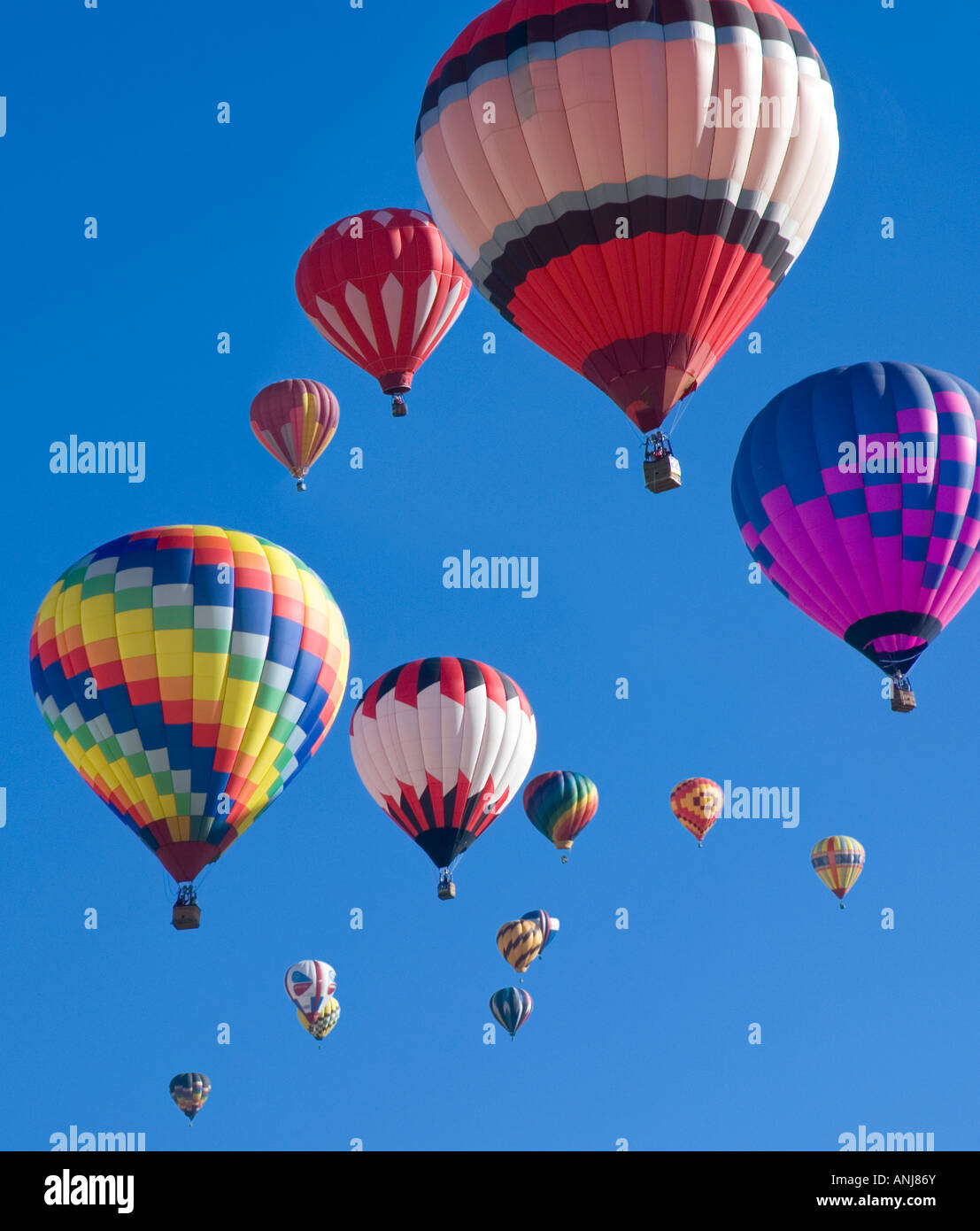 Hot air balloons at Balloon Fiesta in Albuquerque New Mexico Stock Photo