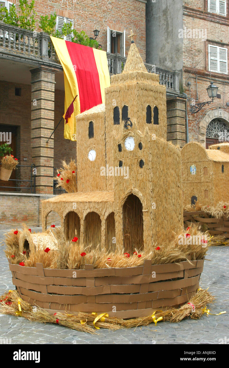 Colorful,Cosumed Traditional Basket,the Canestralle ,festival  in Amandola, Le Marche, Italy Stock Photo