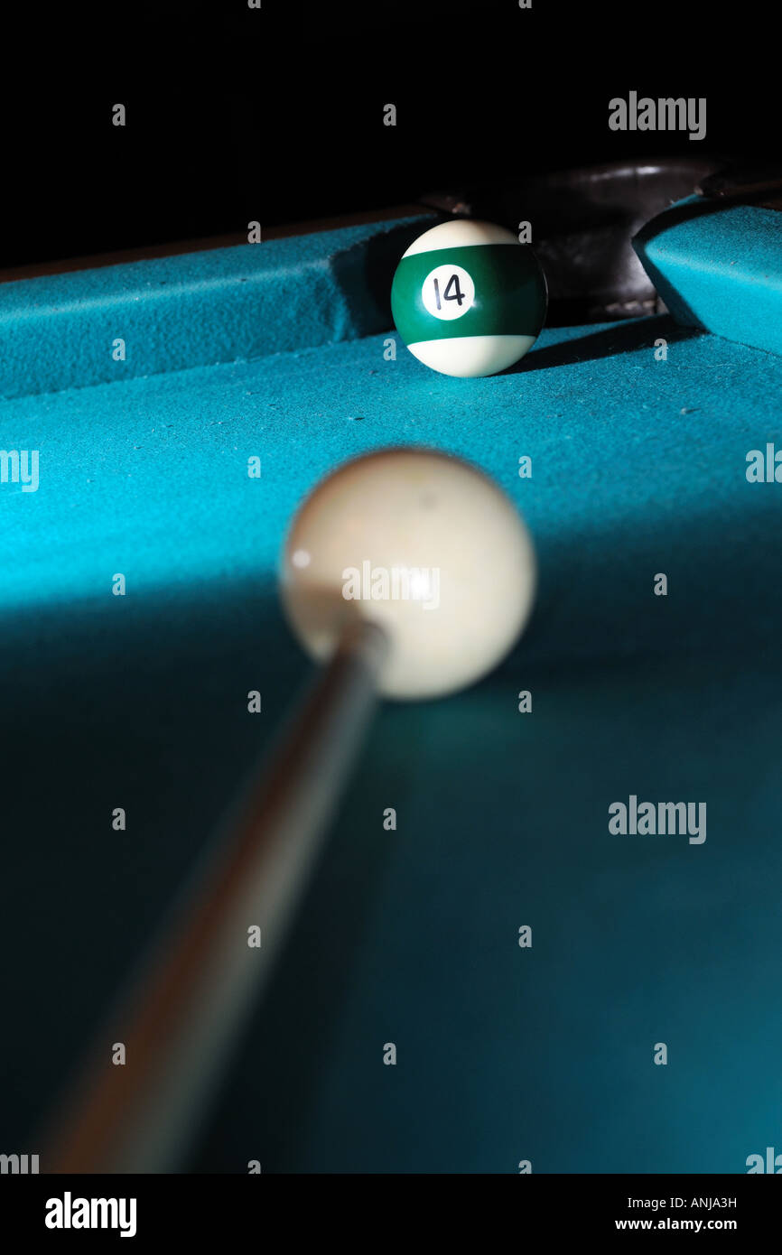 fourteen ball corner pocket Stock Photo