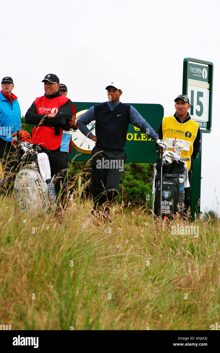 Tiger Woods 2007 Open Championship Carnoustie Scotland Stock Photo