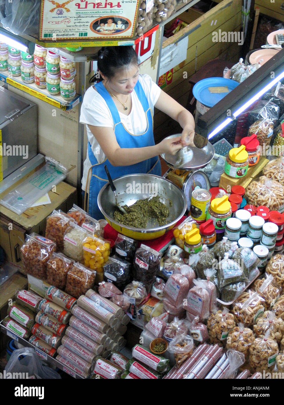 Market seller and stall in Chiang Mai, Thailand Stock Photo - Alamy