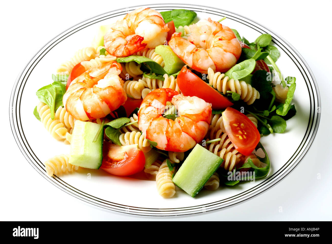 King Prawn and Pasta Salad Stock Photo Alamy