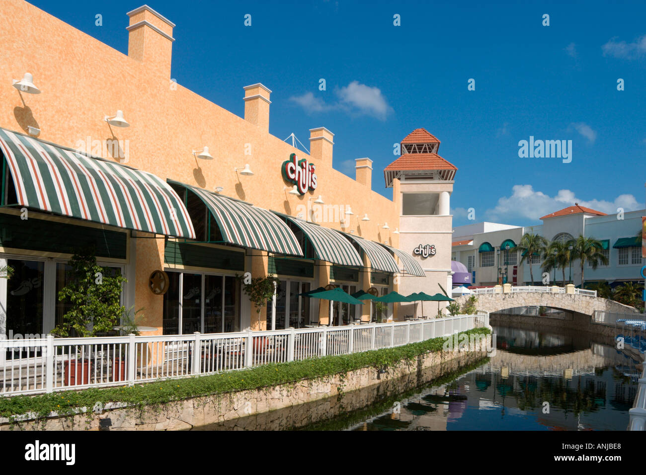 Chilis Restaurant in La Isla Shopping Village, Cancun, Yucatan Peninsula, Mexico Stock Photo