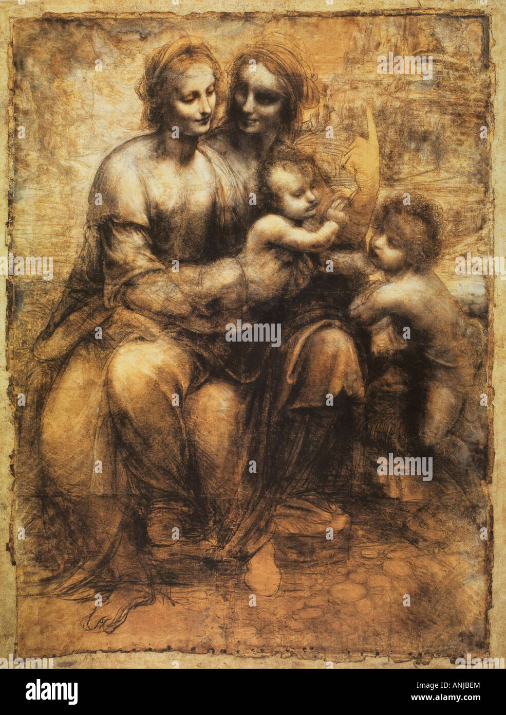 The Virgin and Child with St. Anne by Leonardo da Vinci Stock Photo